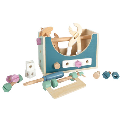 Boîte à outils en bois à petit pied nordique 2in1, 28dlg.