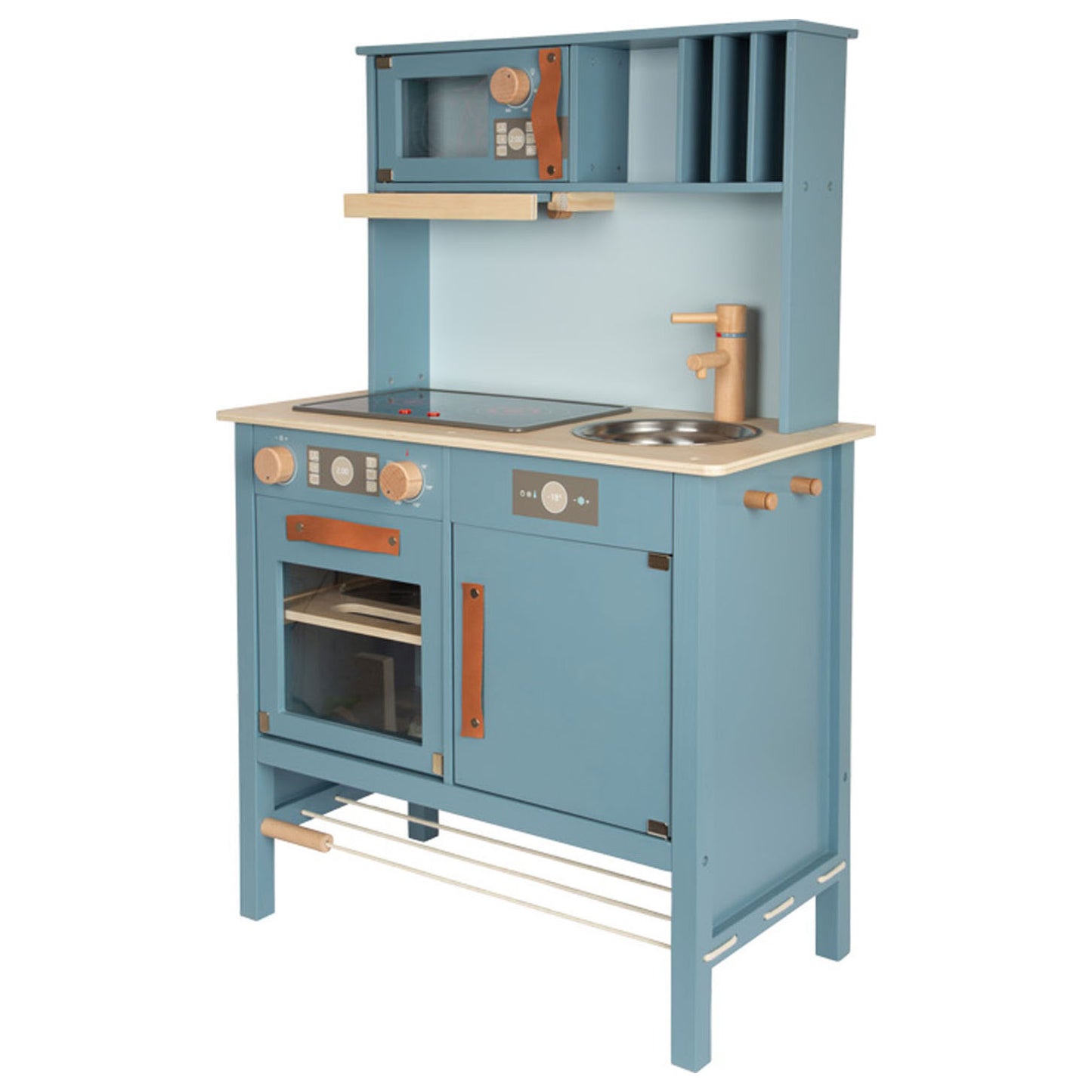 Cuisine pour enfants en bois à petit pied bleu, 7dlg.