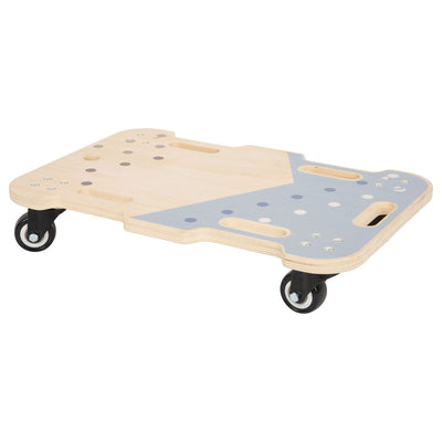 Panneau à rouleaux en bois petit pied bleu