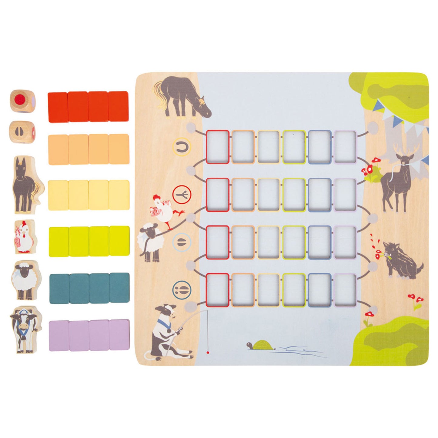 Petit pont de jeu en bois de petit pied Animaux