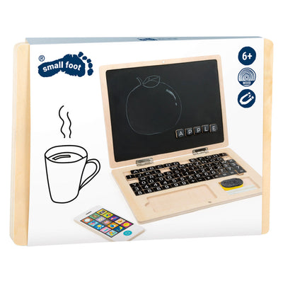 Petit ordinateur portable en bois avec planche magnétique