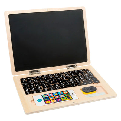 Petit ordinateur portable en bois avec planche magnétique
