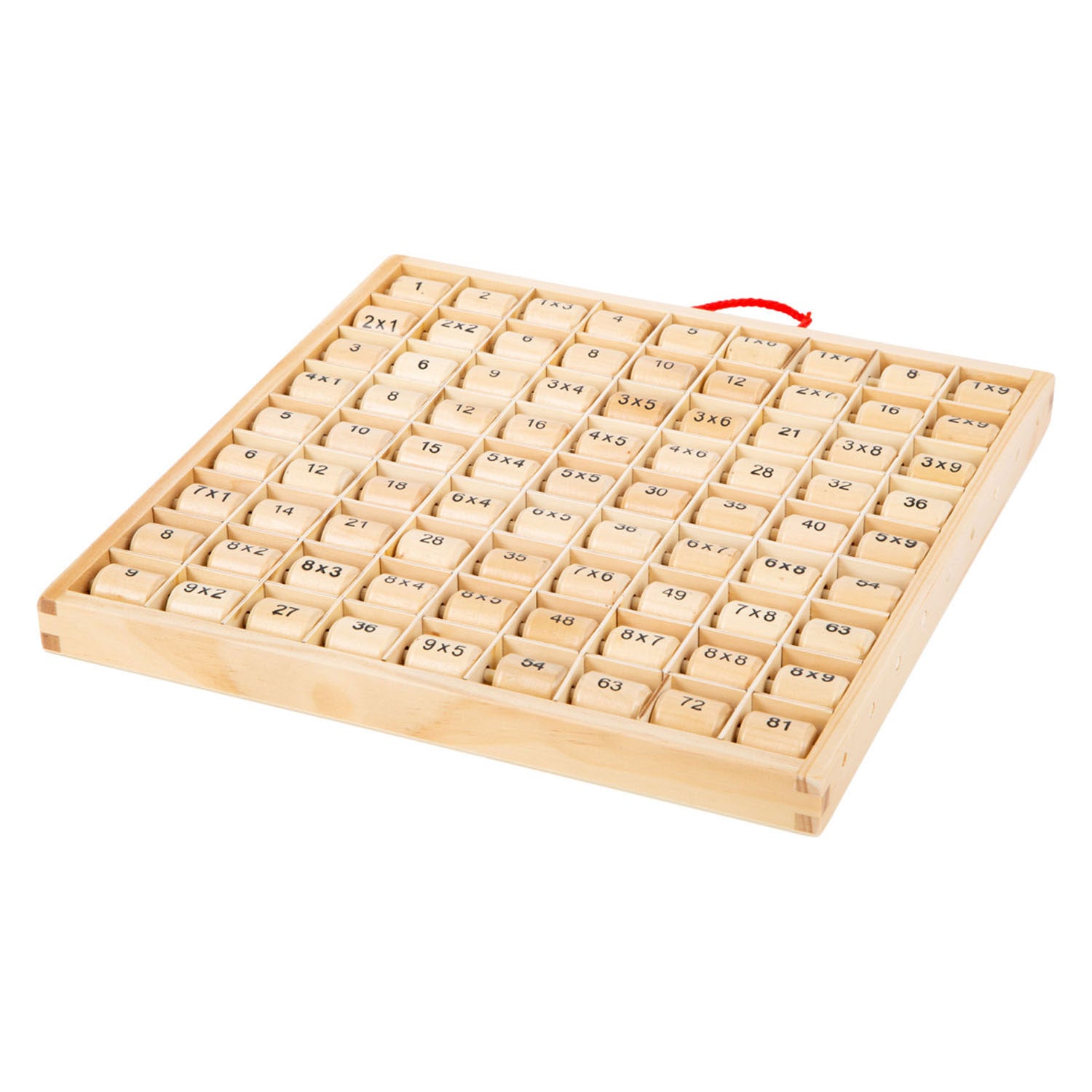 Tableau de multiplication en bois de petit pied 1x1