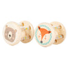 Animal de hochet en bois petit pied, ensemble de 2
