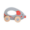 Petit pieds en bois poussoir figure animal sur roues