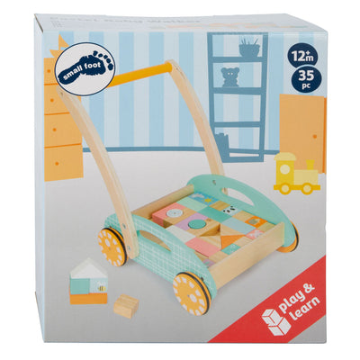 Small Foot Wooden Baby Walker avec blocs pastel, 35dlg.