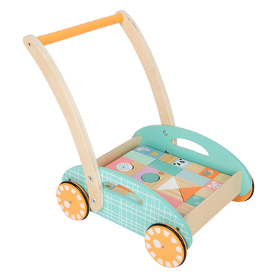 Small Foot Wooden Baby Walker avec blocs pastel, 35dlg.