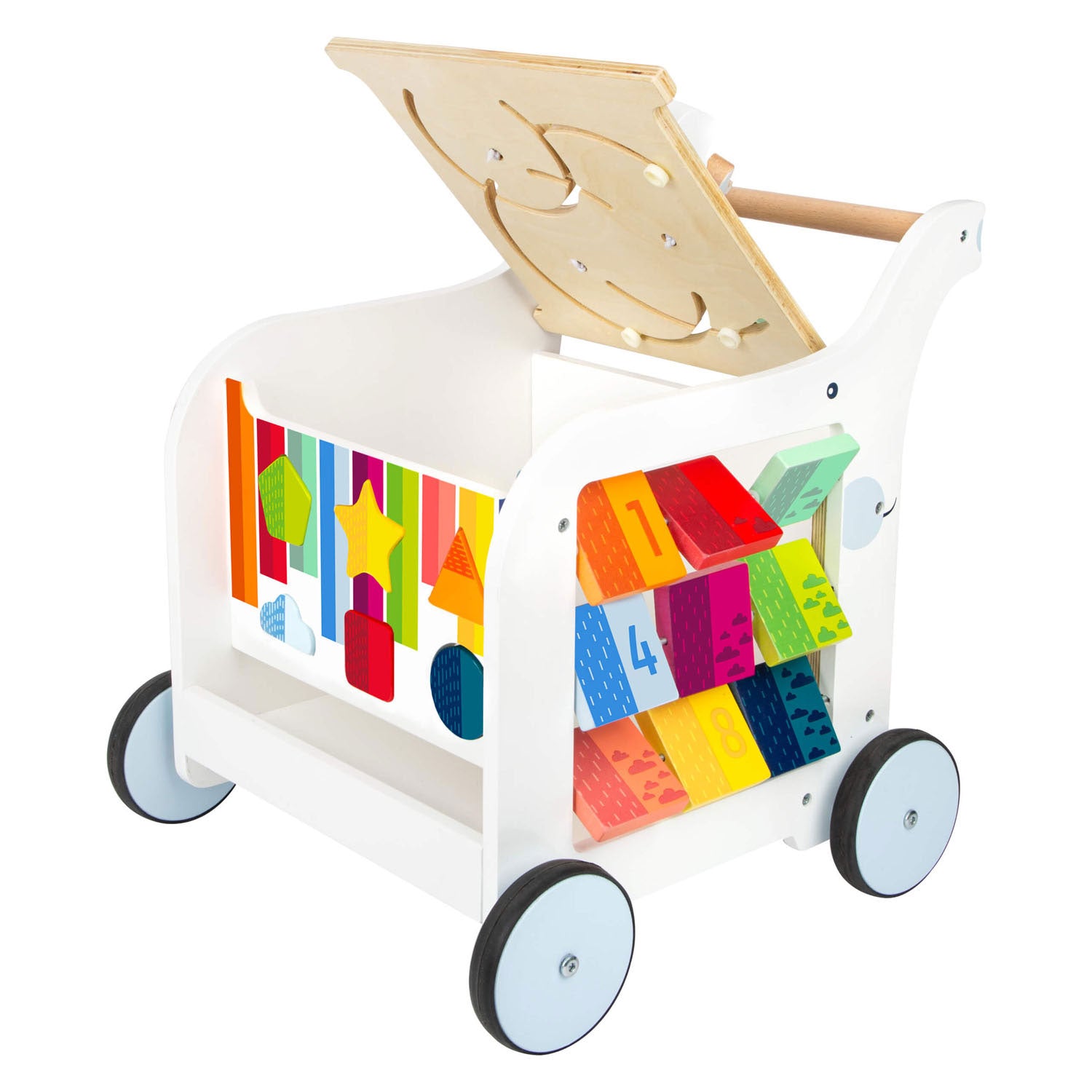 Fleurs de marche pour bébé en bois de petit pied