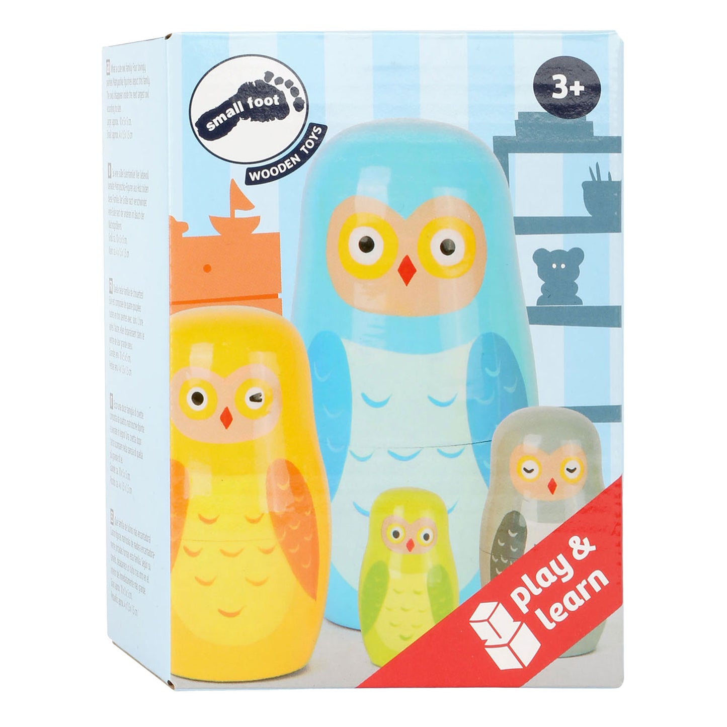 Petit pied en bois matryoshka poupées de chouettes