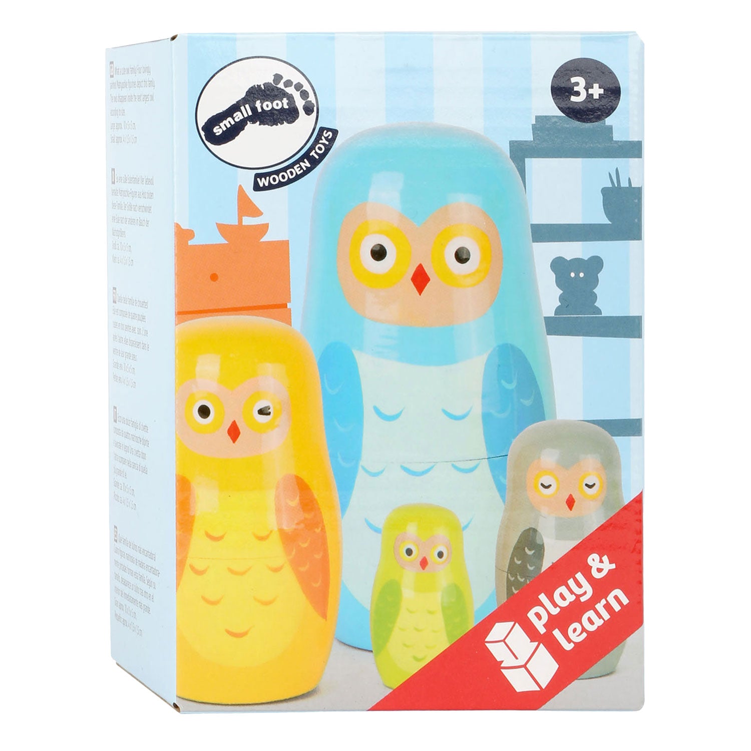Petit pied en bois matryoshka poupées de chouettes