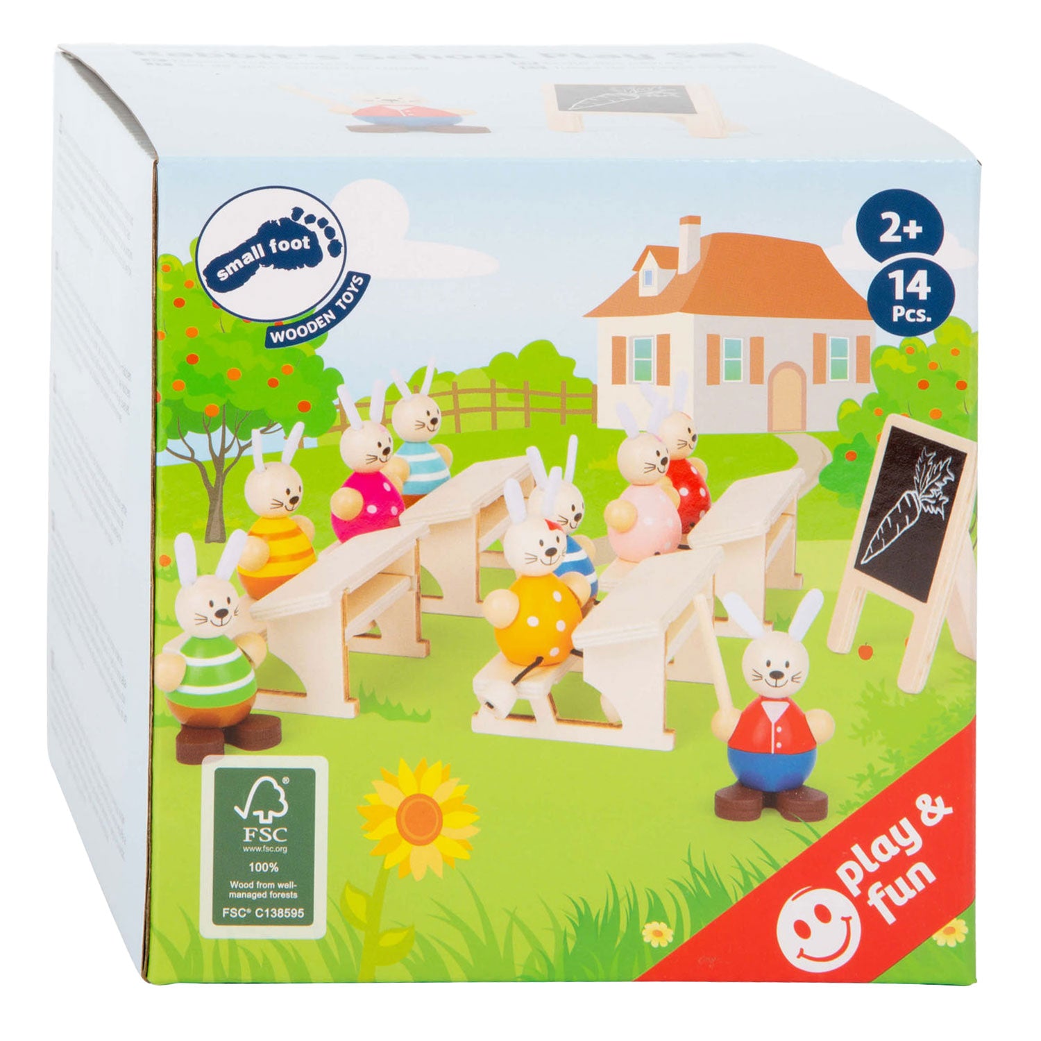 Small Foot Wooden Poppenhuis Rabbit School Class Play Play