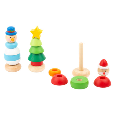 Petit pied de la tour d'empilement en bois Figure de Noël, par pièce