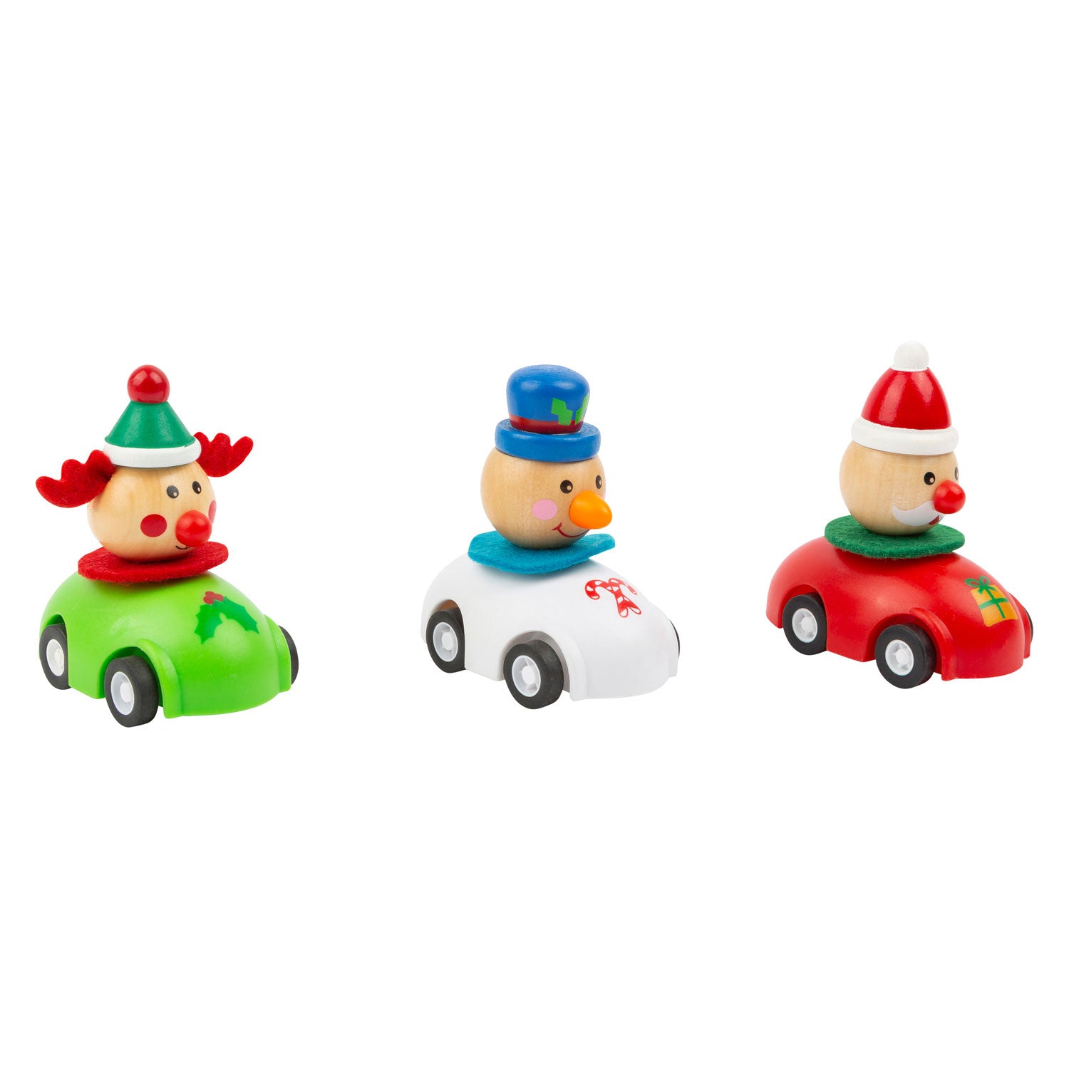 Petite voiture de Noël en bois de petit pied
