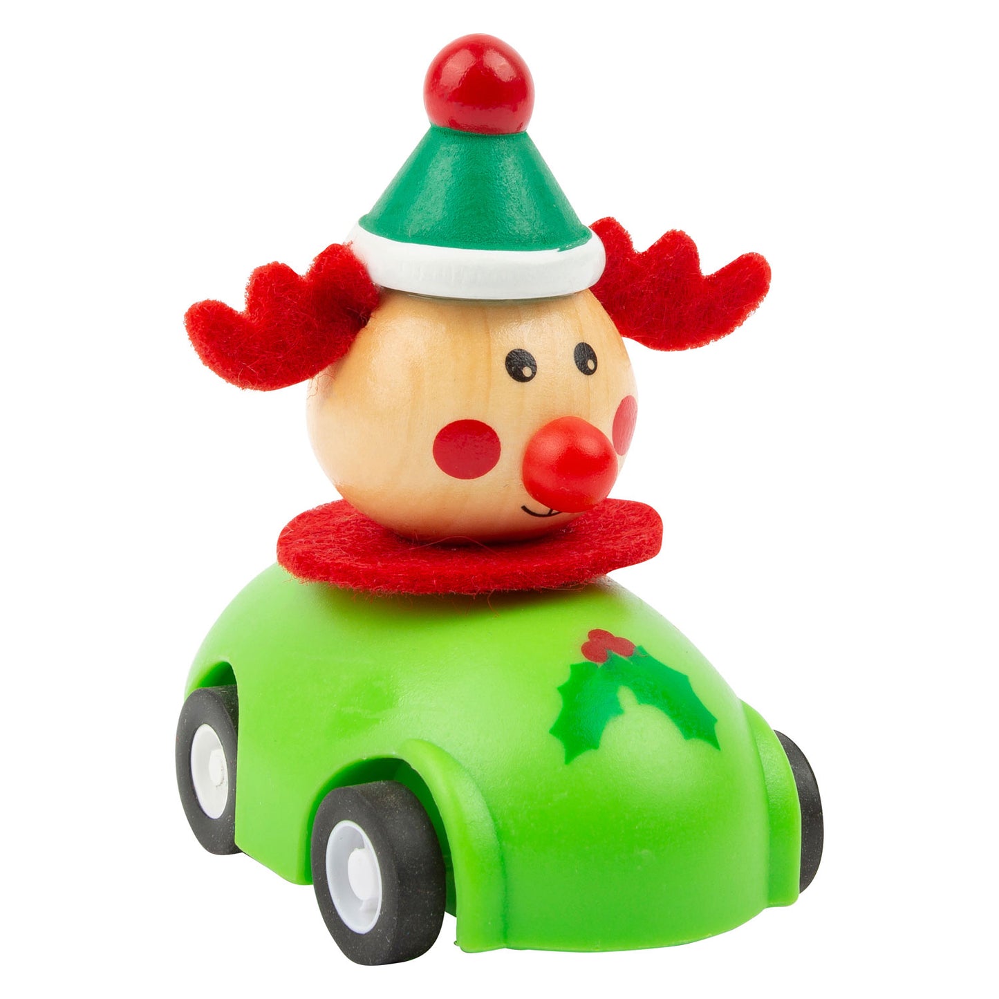 Petite voiture de Noël en bois de petit pied