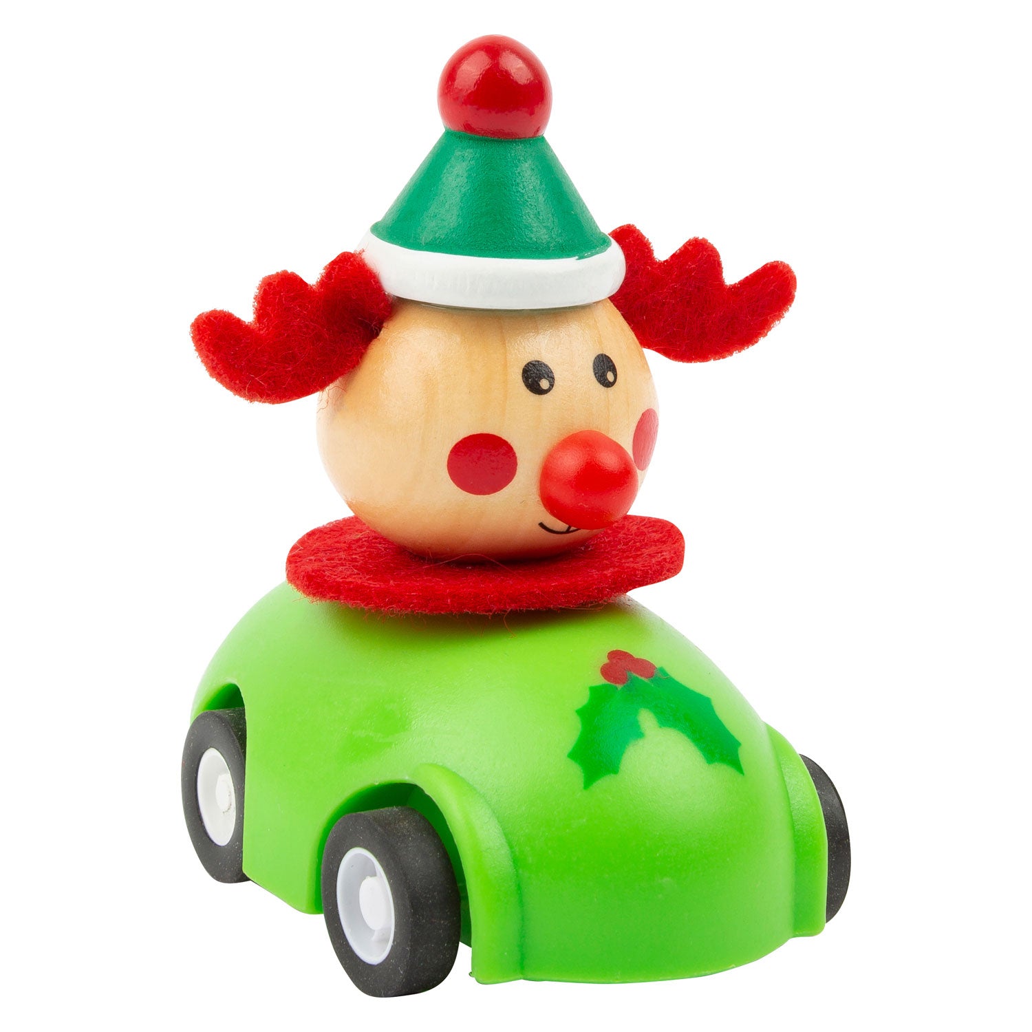 Petite voiture de Noël en bois de petit pied