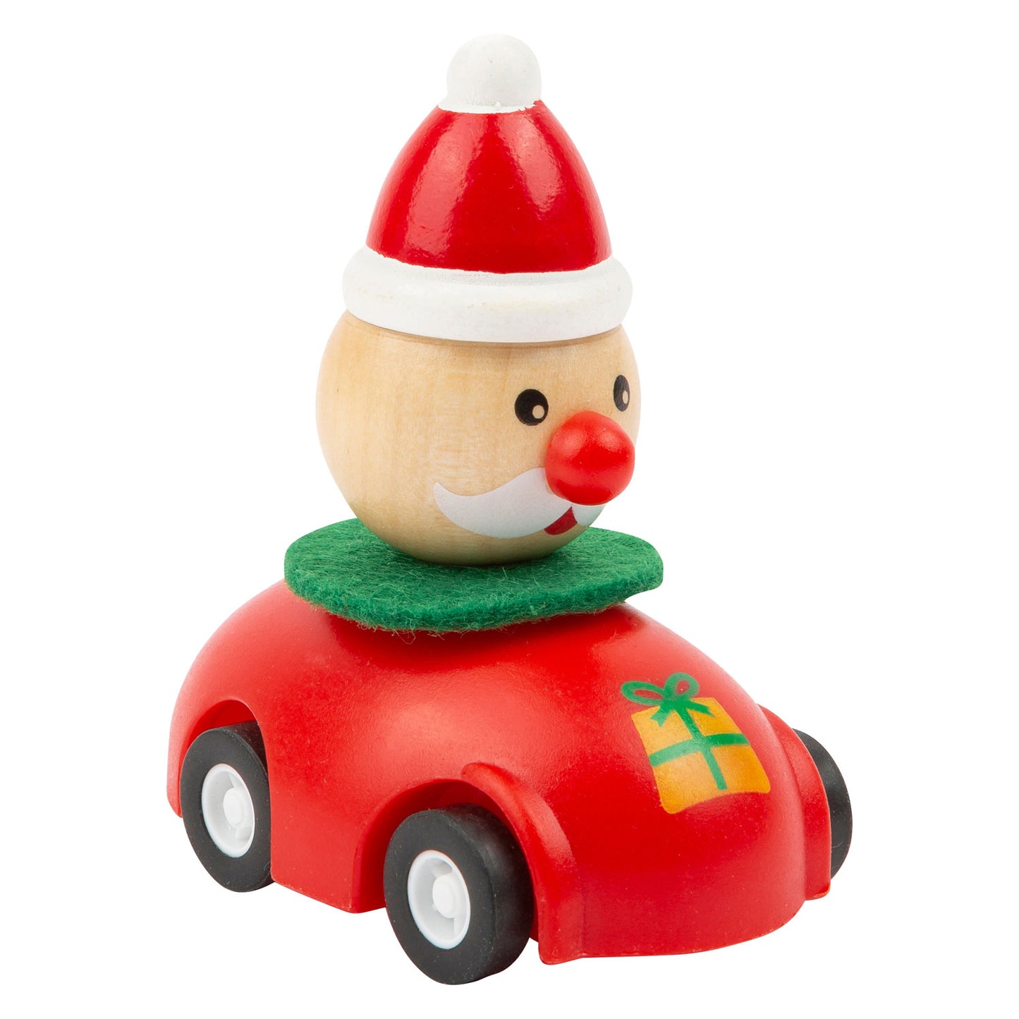 Petite voiture de Noël en bois de petit pied