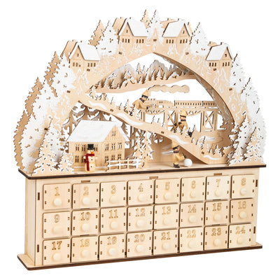 Petit pied - ski de calendrier en bois en bois