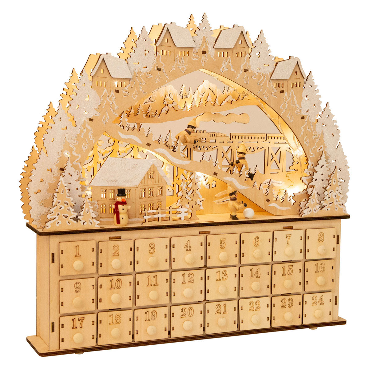 Petit pied - ski de calendrier en bois en bois
