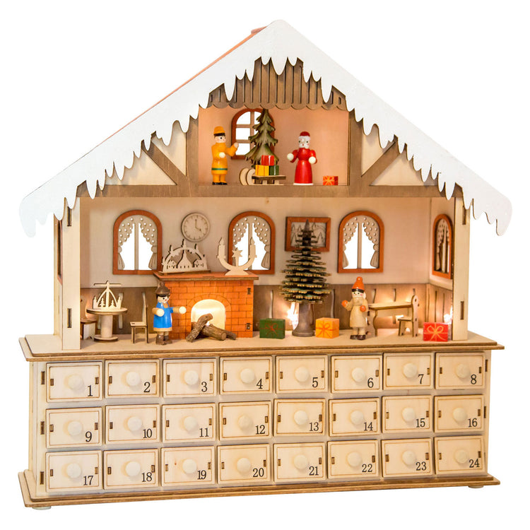 Petit pied - salon de calendrier en bois avec lumières