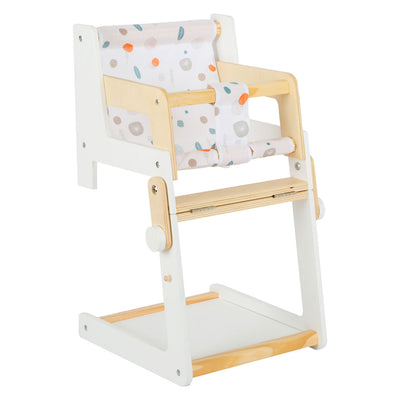 Petite chaise de poupée combinée en bois à petit pied petit bouton
