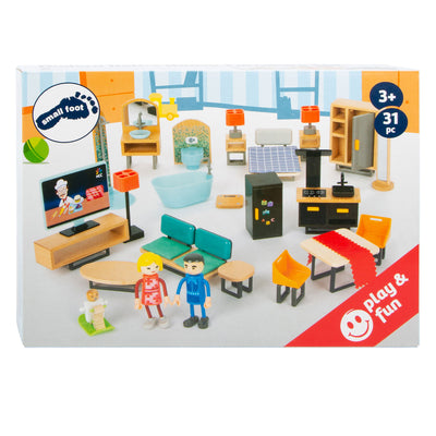 Small Foot Wooden Dollhouse Furniture Modern Set, 31dlg.
