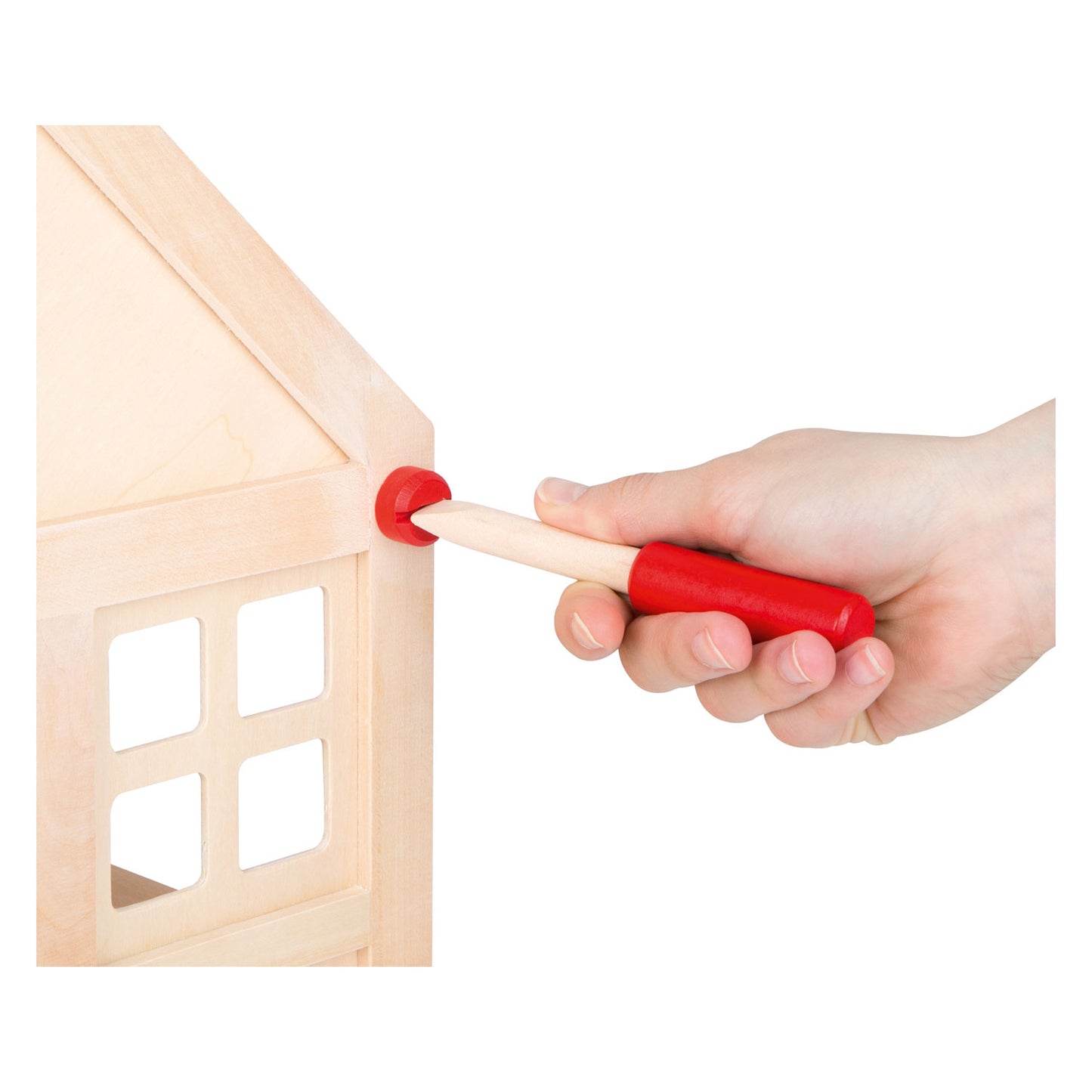 Petite maison de poupée en bois avec meubles, 23dlg.