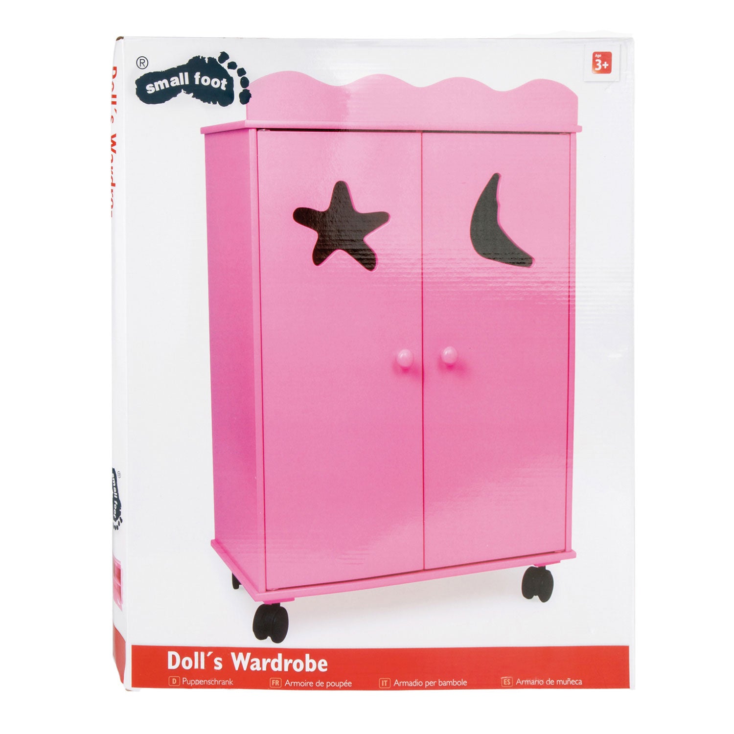 Petit pied de poupée en bois rose