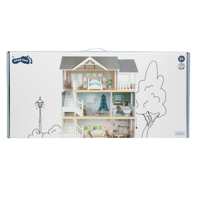 Petit-pied en bois Urban Villa Dollhouse avec accessoires, 13dlg.