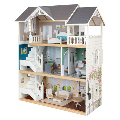 Petit-pied en bois Urban Villa Dollhouse avec accessoires, 13dlg.