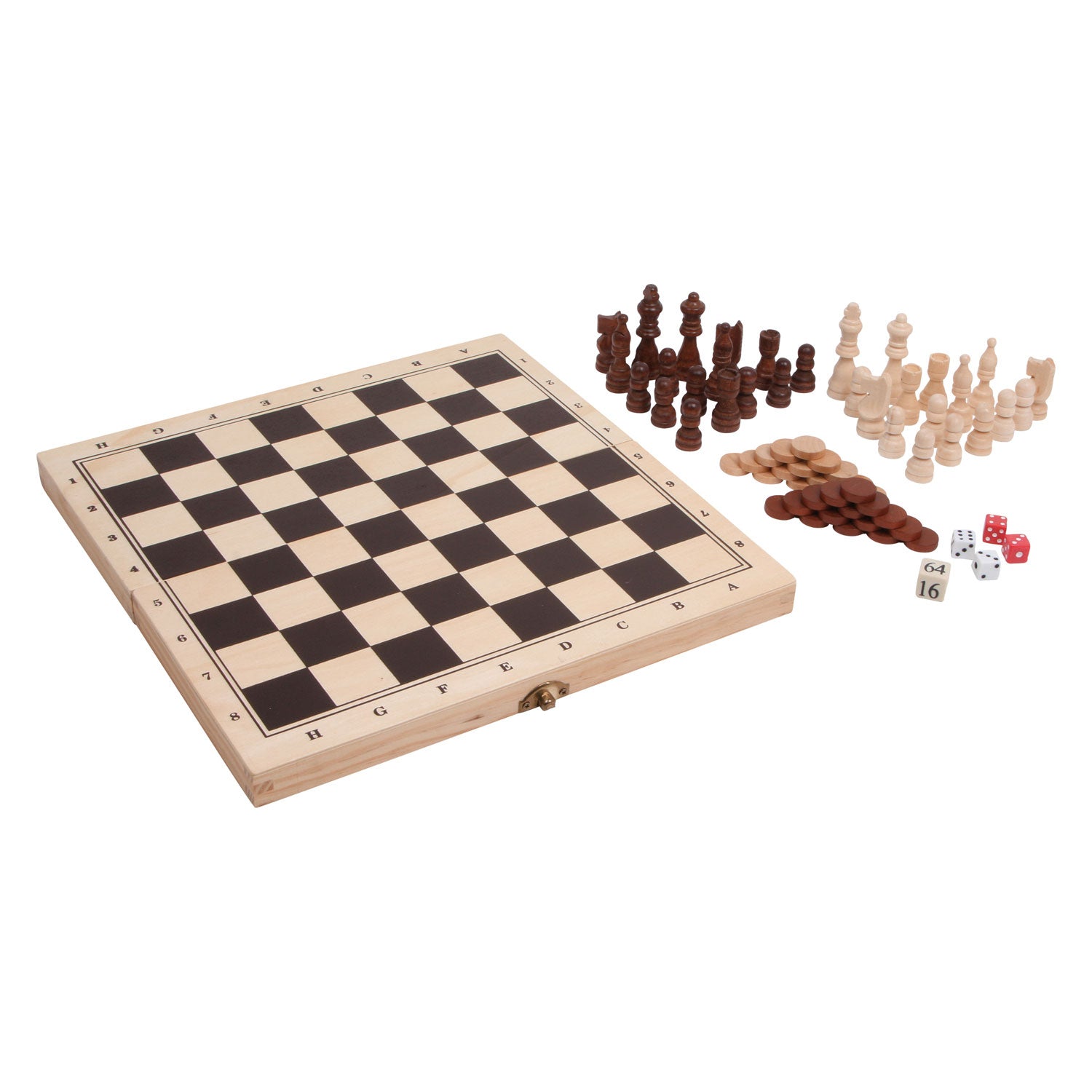 Jeux classiques en bois de petit pied 3in1 dans le cercueil