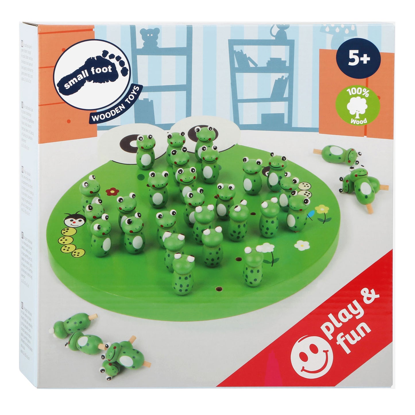 Grenouille solitaire de jeu en bois de petit pied