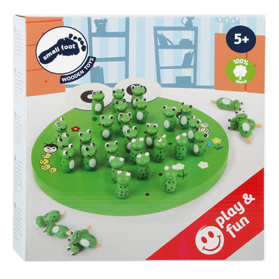 Grenouille solitaire de jeu en bois de petit pied