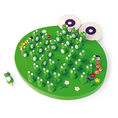 Grenouille solitaire de jeu en bois de petit pied