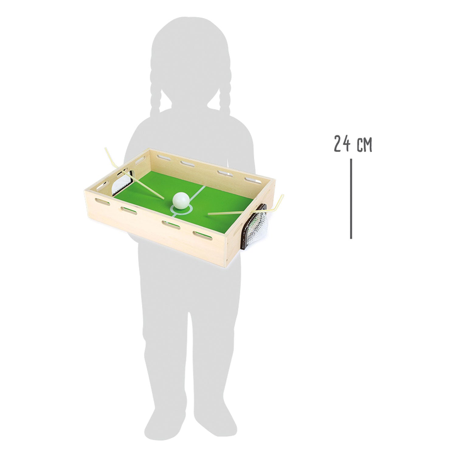 Match de football de la vessie en bois à pied