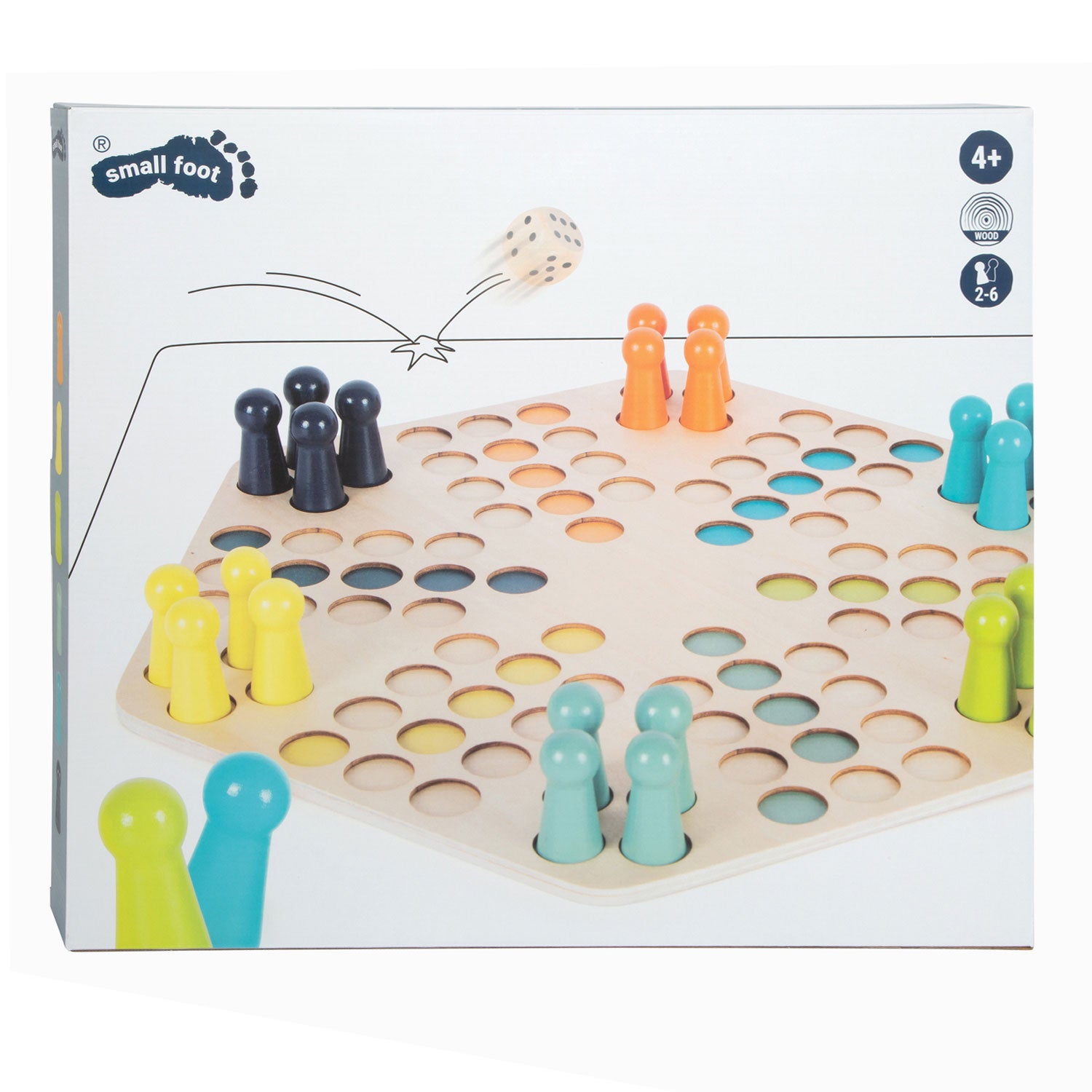Plafènes 6 Joueurs du jeu Ludo en bois de petit pied