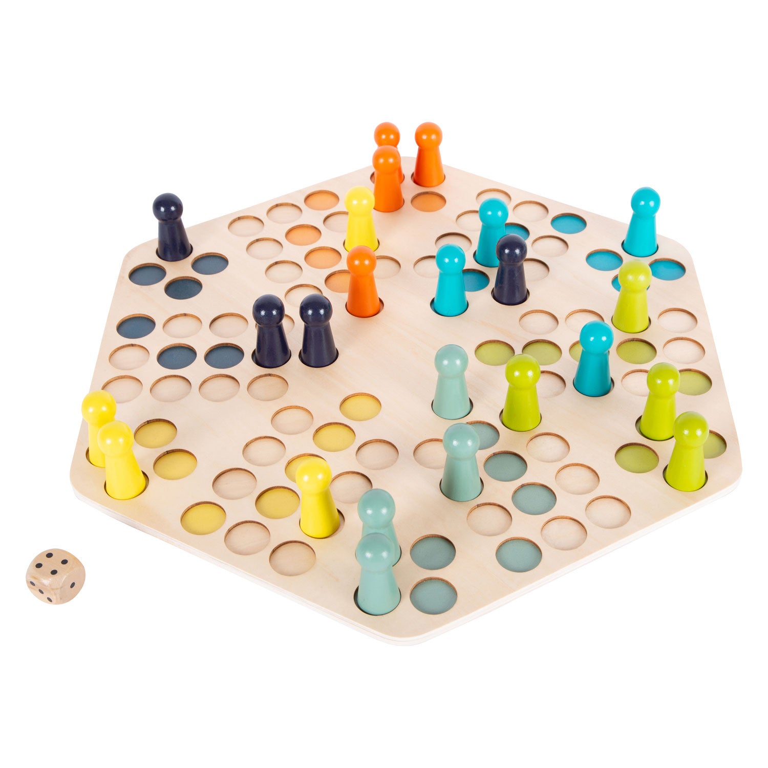 Plafènes 6 Joueurs du jeu Ludo en bois de petit pied