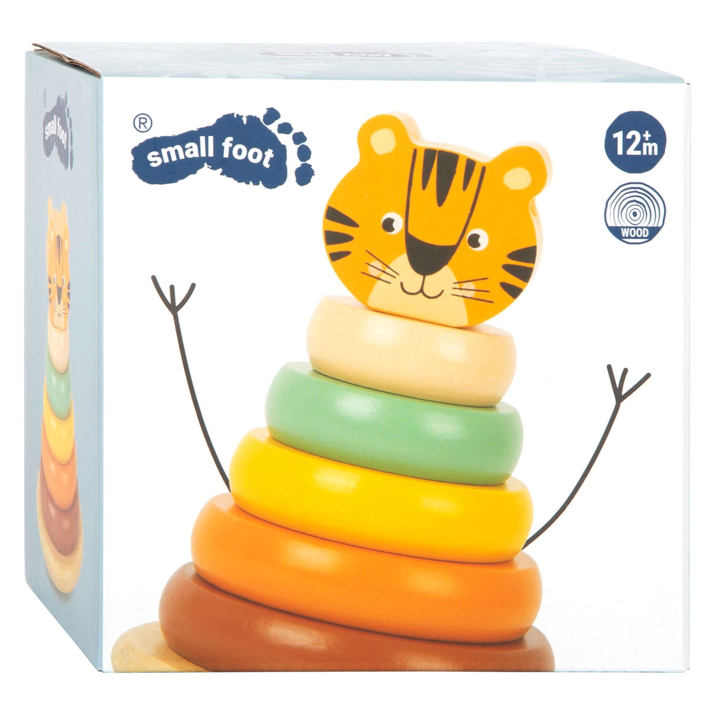 Tiger de la tour d'empilement en bois à petit pied, 7dlg.