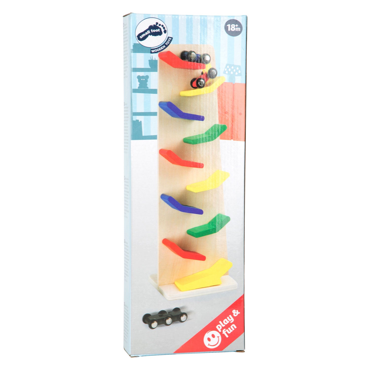 Tour d'autoroute en zigzag en bois petit pied, 4dlg.