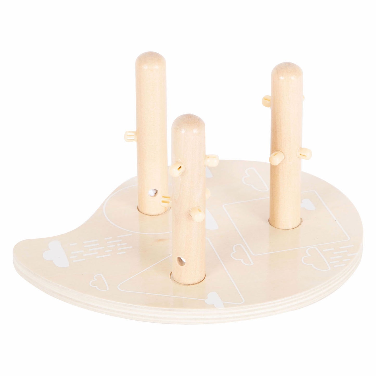 De petites formes de bois et des jouets de skappage à moteur triés, 10dlg.