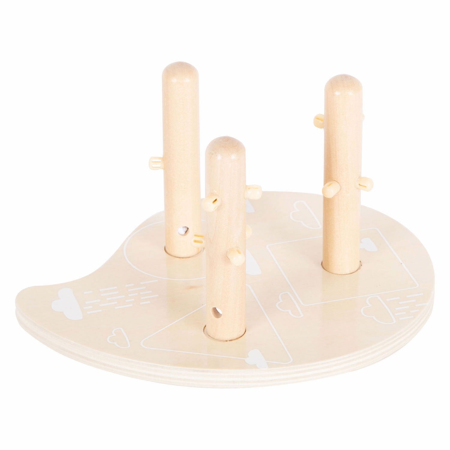 De petites formes de bois et des jouets de skappage à moteur triés, 10dlg.