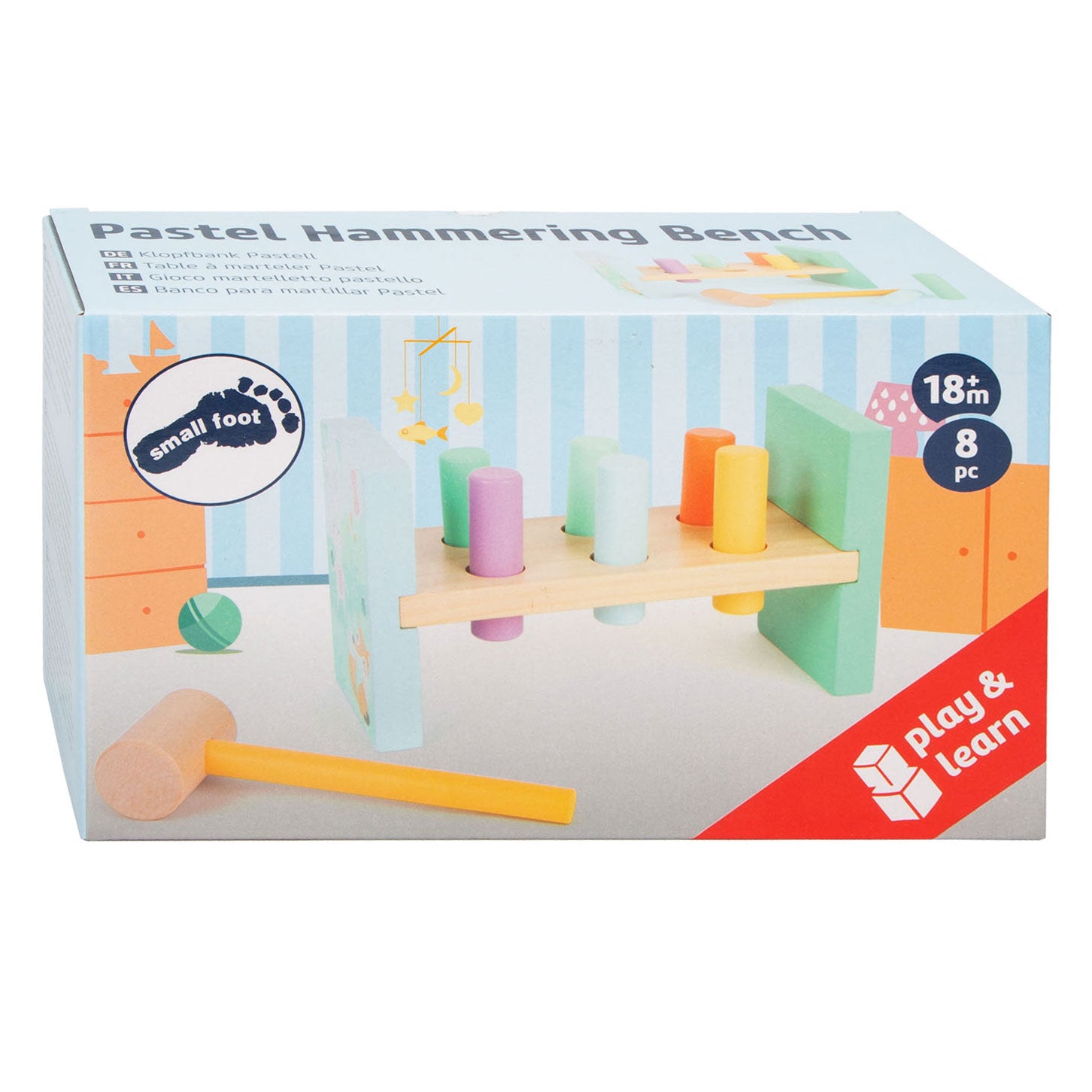 Petit pass du pastel Hamperbank en bois, 8dlg.
