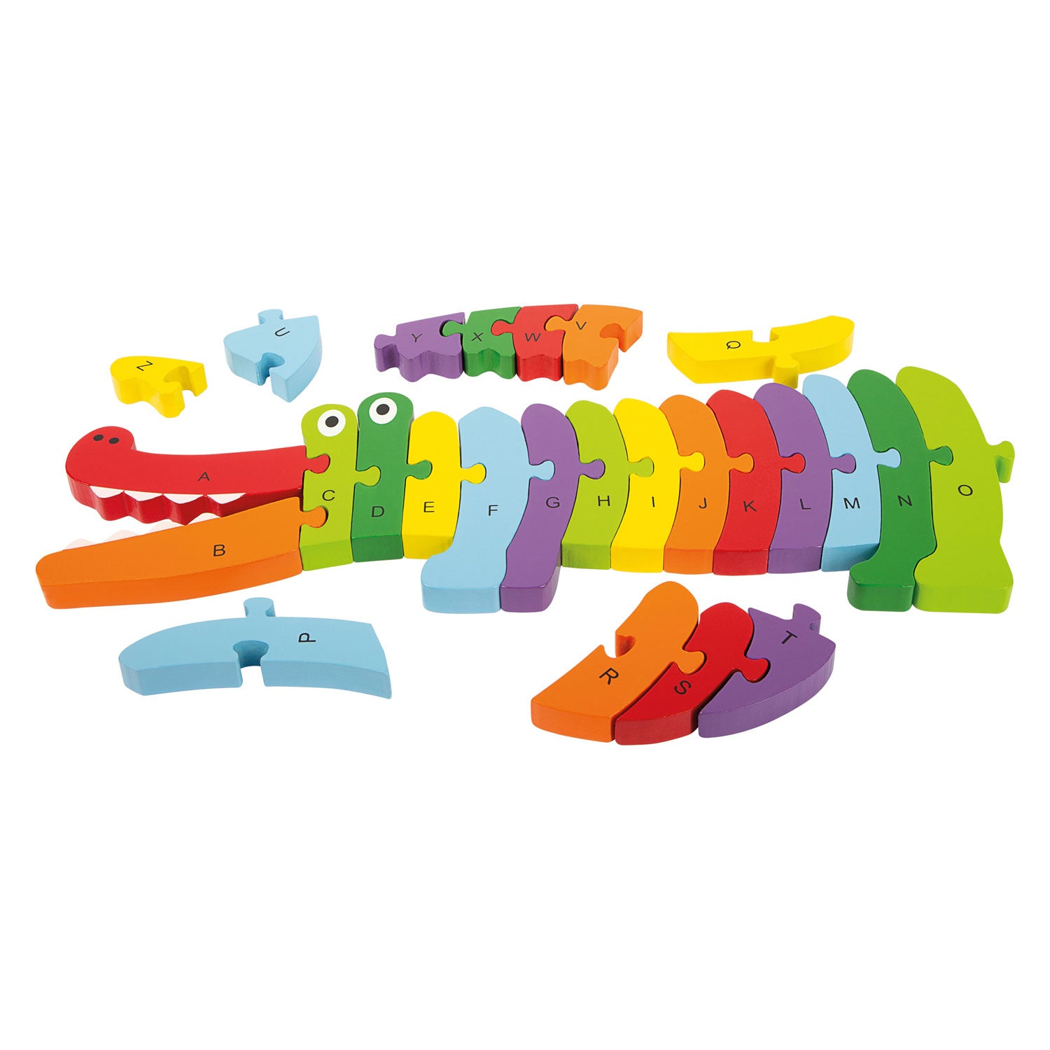 Puzzle de crocodile en bois petit pied, 26dlg.