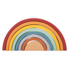 Petit pied de construction arc-en-ciel en bois avec balle,