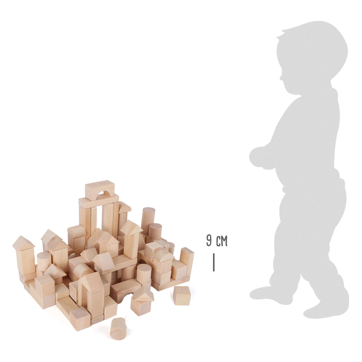 Perums de construction en bois de petit pied bien sûr dans le sac, 100dlg.
