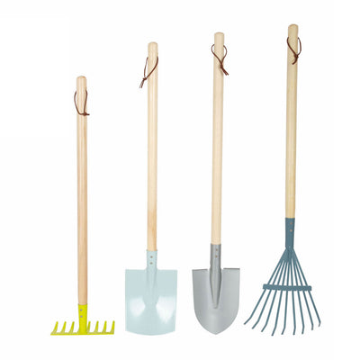 Outils de jardin en bois à petit pied, 4dlg.