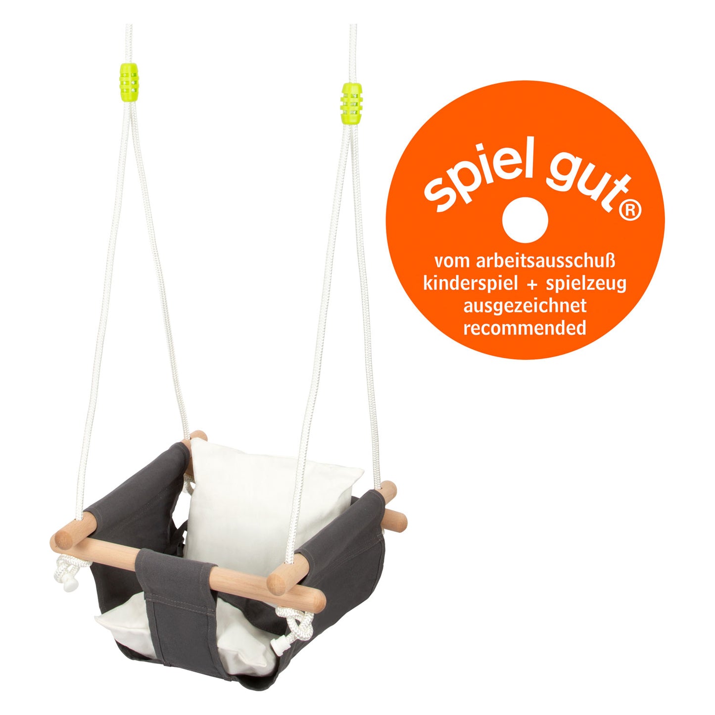 Swing de bébé en bois de petit pied avec oreiller