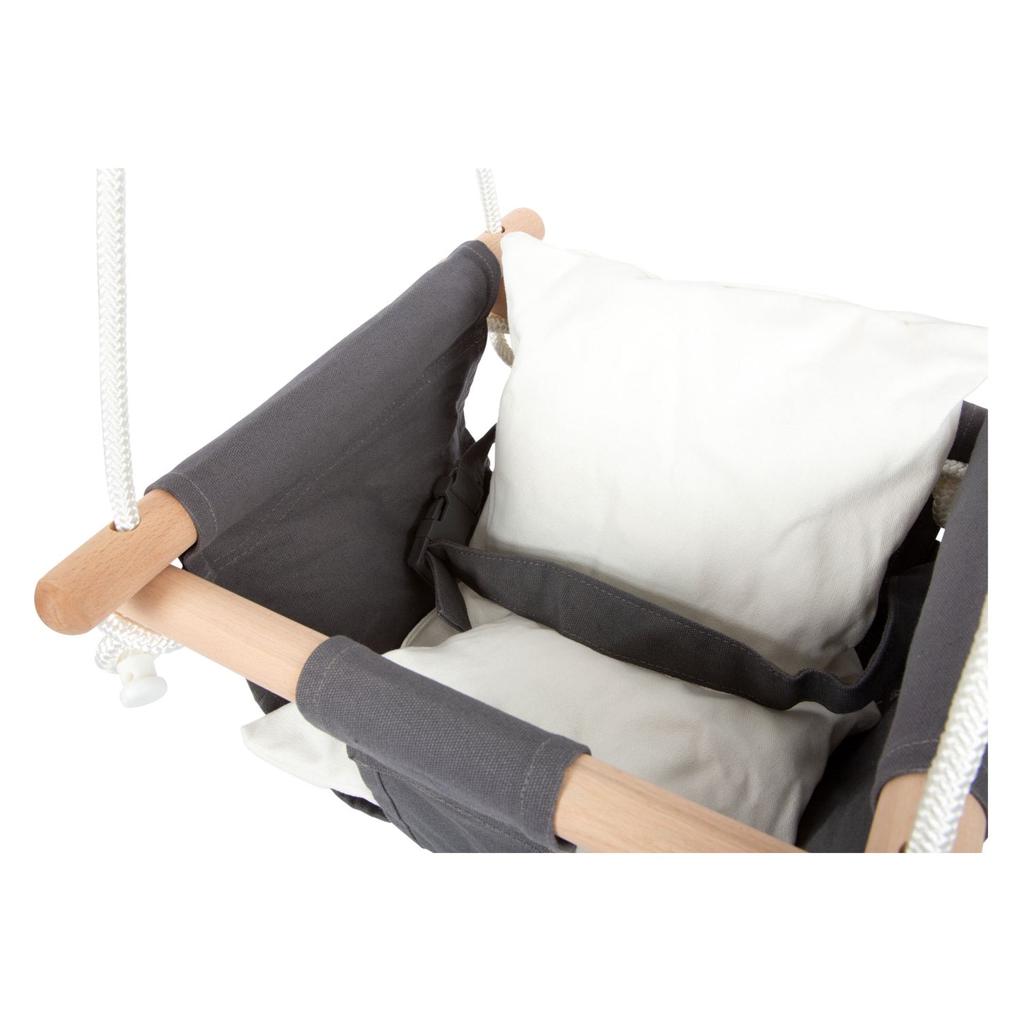 Swing de bébé en bois de petit pied avec oreiller