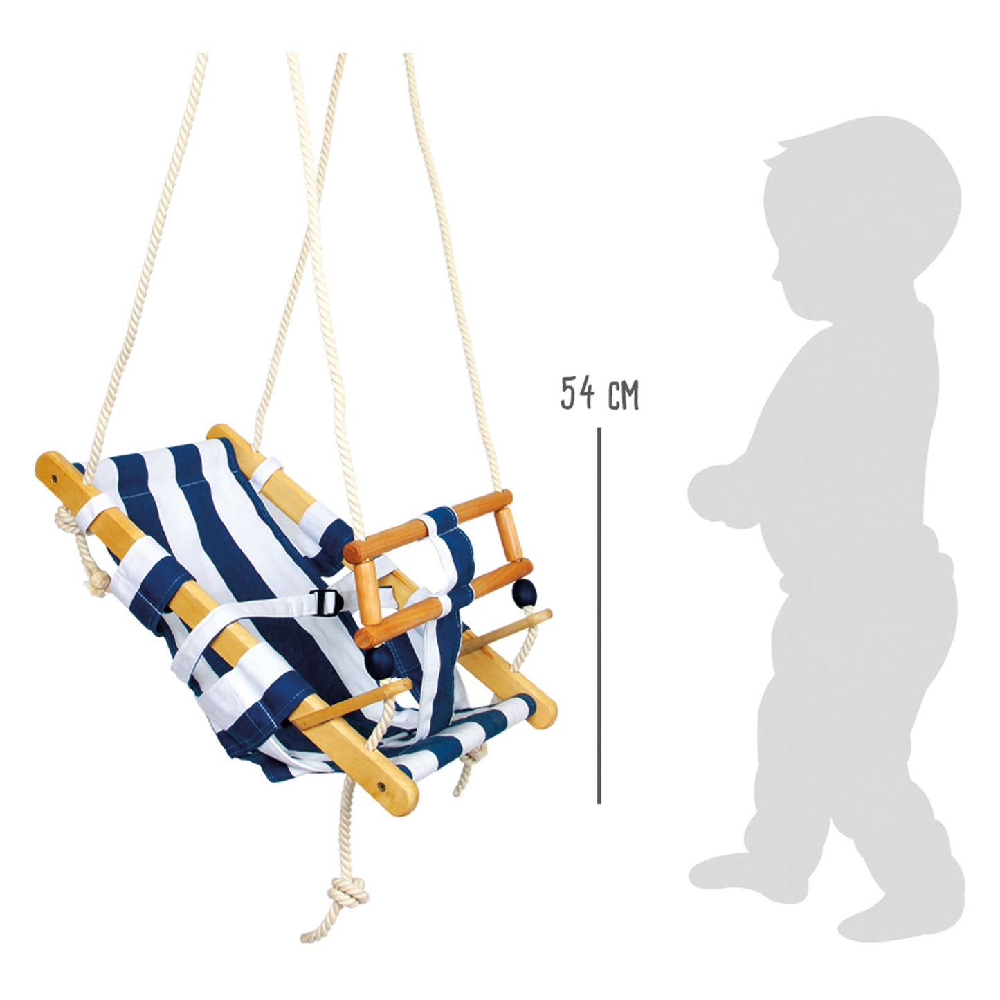 Petit pied en bois pour tout-petit bleu marin, 120 cm