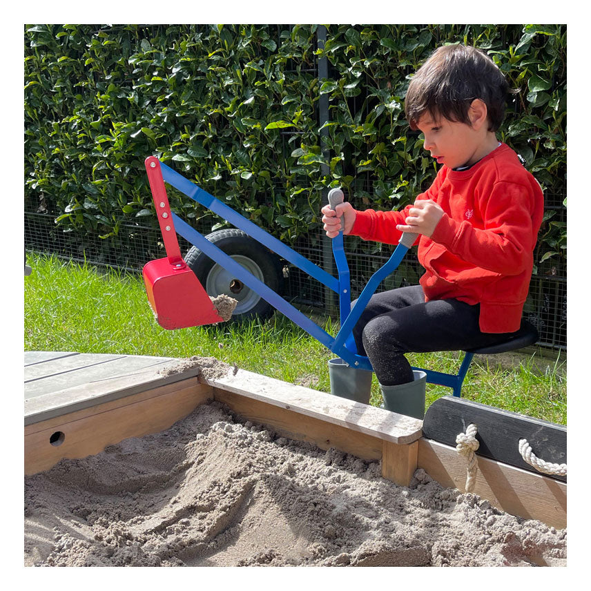 Petit pied - excavateur en métal rouge