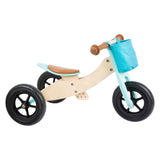 Petit tricycle en bois de pied et turquoise maxi 2in1 - afbeelding 1